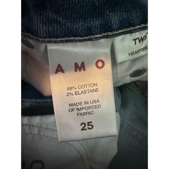 AMO Twist Fray Heartbreaker blue distressed skinny jeans size 25-2 - Picture 4 of 16